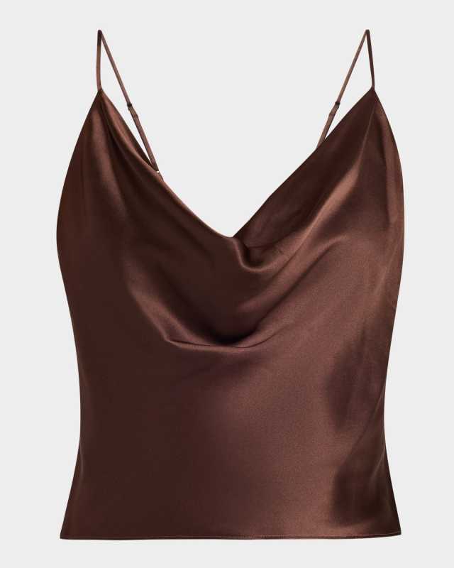 Calista Cowl-Neck Silk Camisole